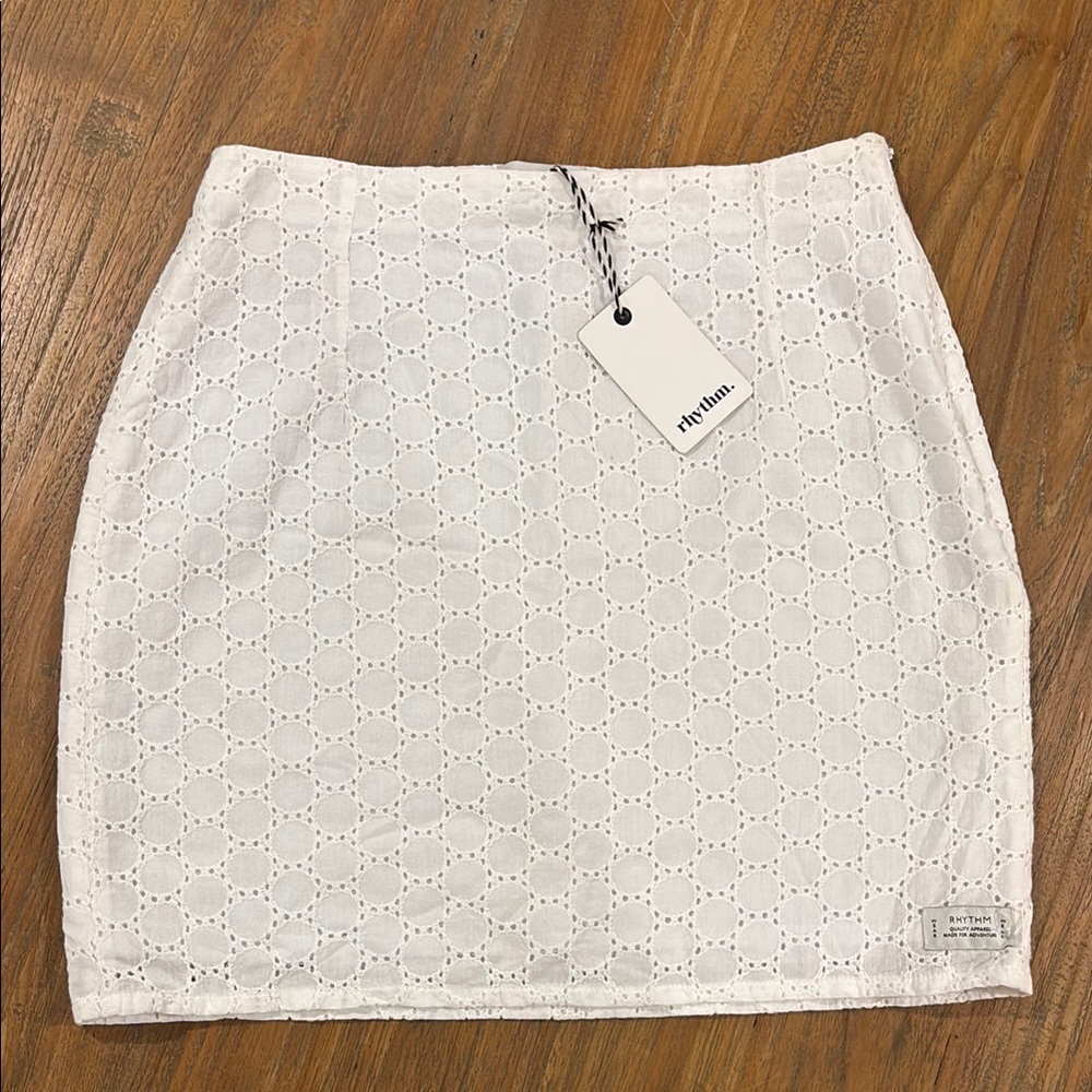 BOGO DEAL Rhythm. White Eyelet Miniskirt